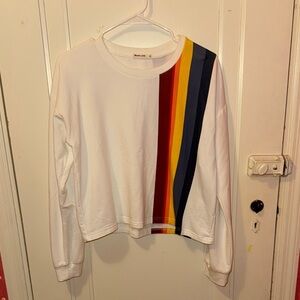 CLEANOUT SALE⭐️White Sweatshirt with Colorful Stripes